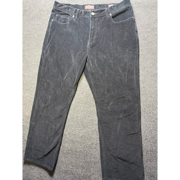 Alesbury Corduroy Relaxed Straight Pants Mens 35x30 Black - Picture 2 of 10